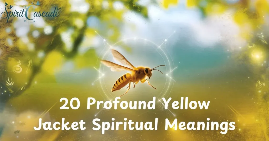 Close-up of a yellow jacket in nature, representing themes of protection, assertiveness, and spiritual growth.